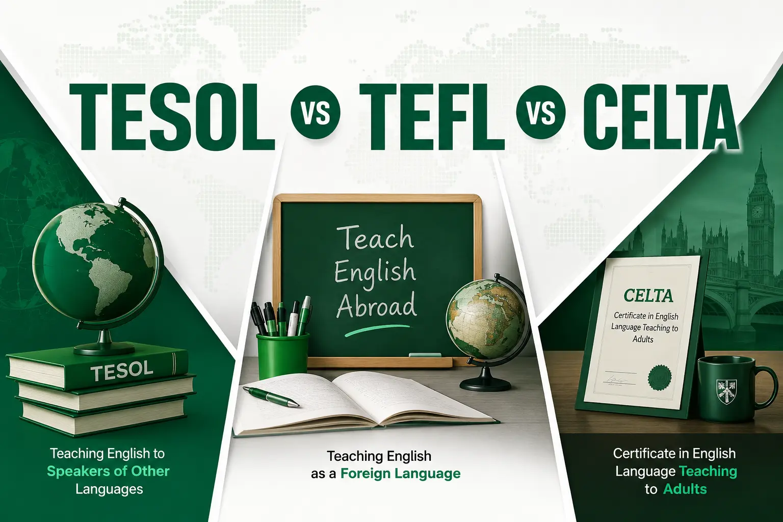 TESOL vs TEFL vs CELTA: Which Wins in 2026?